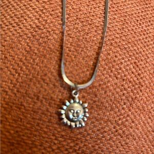 Silver Sun Pendant Necklace